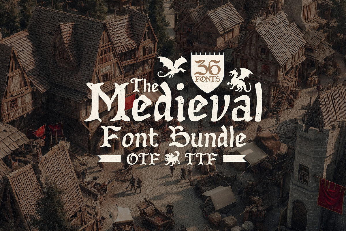 The Old English Font Bundle, a Blackletter Font by HipFonts (Photo 1 of 11)