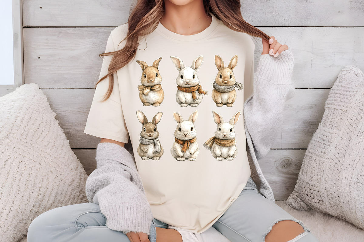 Watercolor Cartoon Rabbit PNG, an Animal Illustration by DreamCafeArt (Photo 6 of 6)
