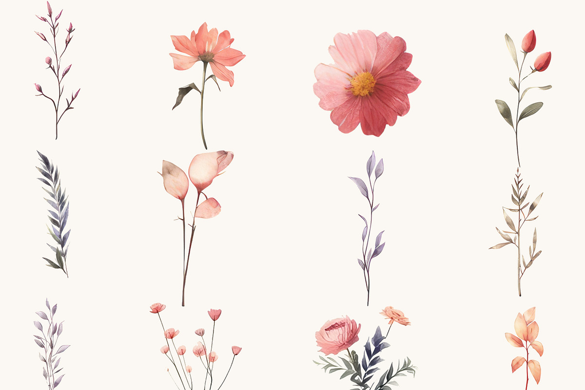 Wildflower Texture Clipart Bundle, a Decorative Illustration by BusyDaydesign (Photo 5 of 8)
