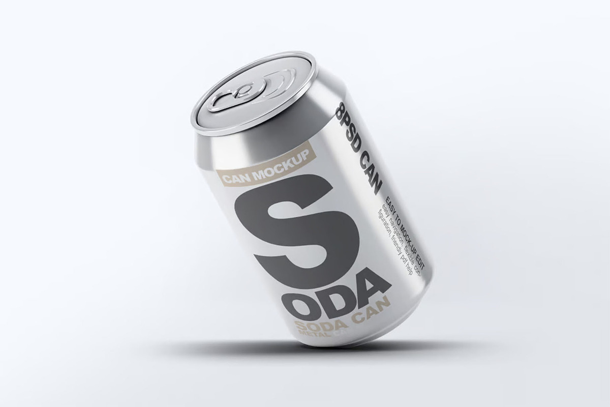 Soda Can Mock-Up, a Product Mockup by DesignRushMarket (Photo 4 of 8)