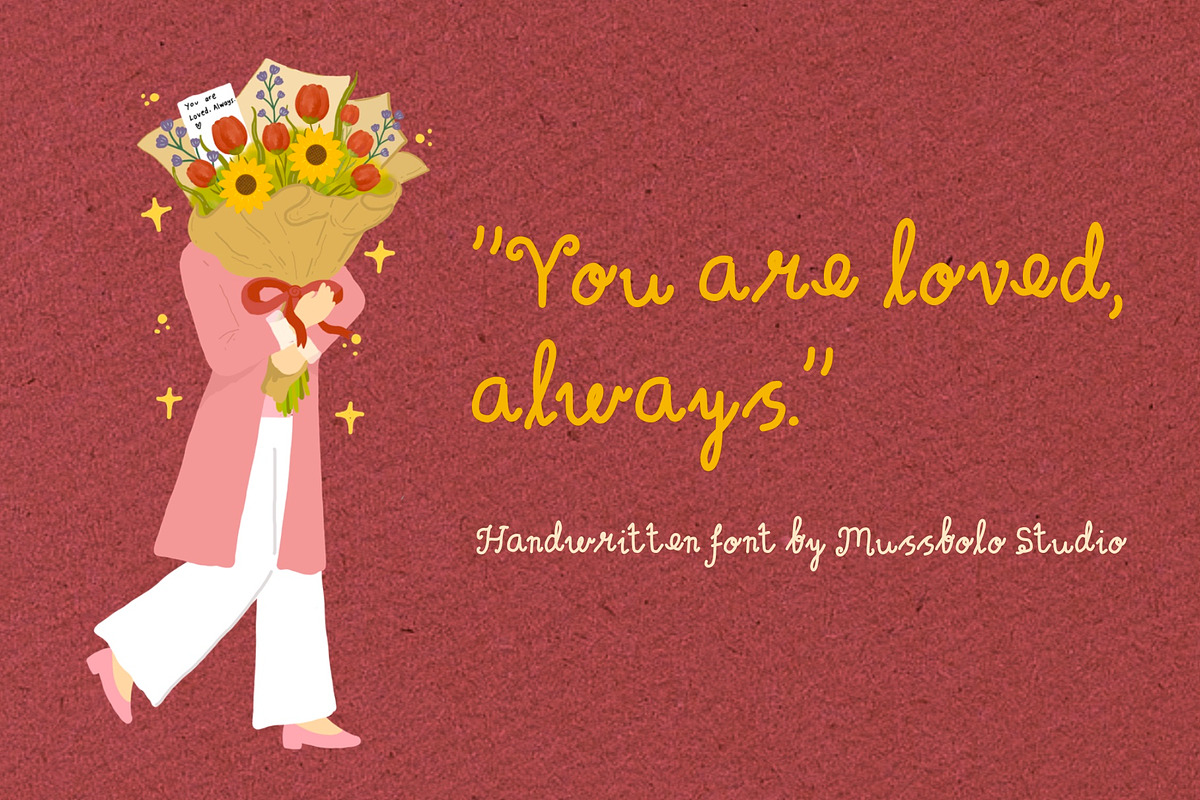 Romantic script handwritten font, a Handwritten Font by Mussbolo Studio (Photo 3 of 3)
