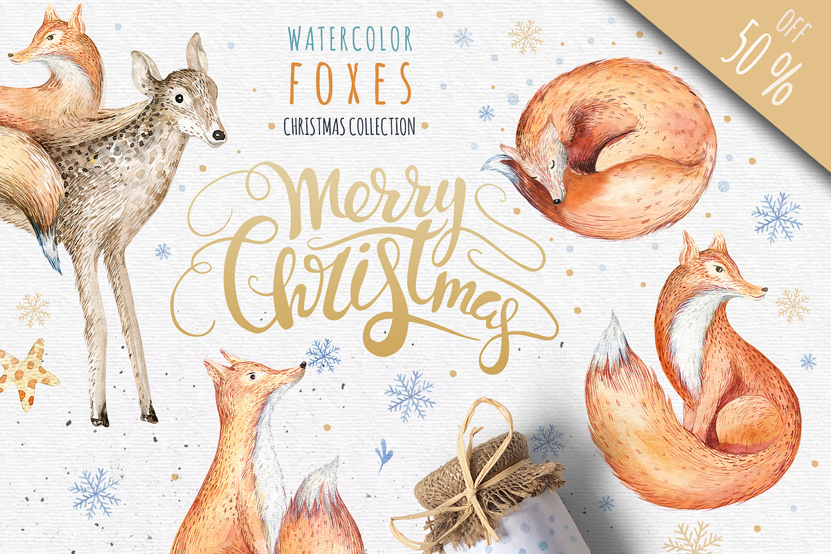 Watercolor foxes collection, a Decorative Illustration by Peace ART (Photo 1 of 5)
