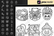 200 Procreate Halloween Stamps, a Brush Add-On by DrawingStoryShop (Thumbnail 3 of 6)