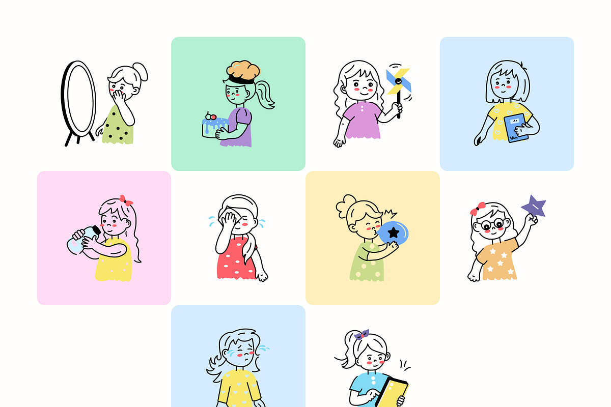 Animated Girls Icons, an Emoji Icon by Prosymbols (Photo 10 of 12)