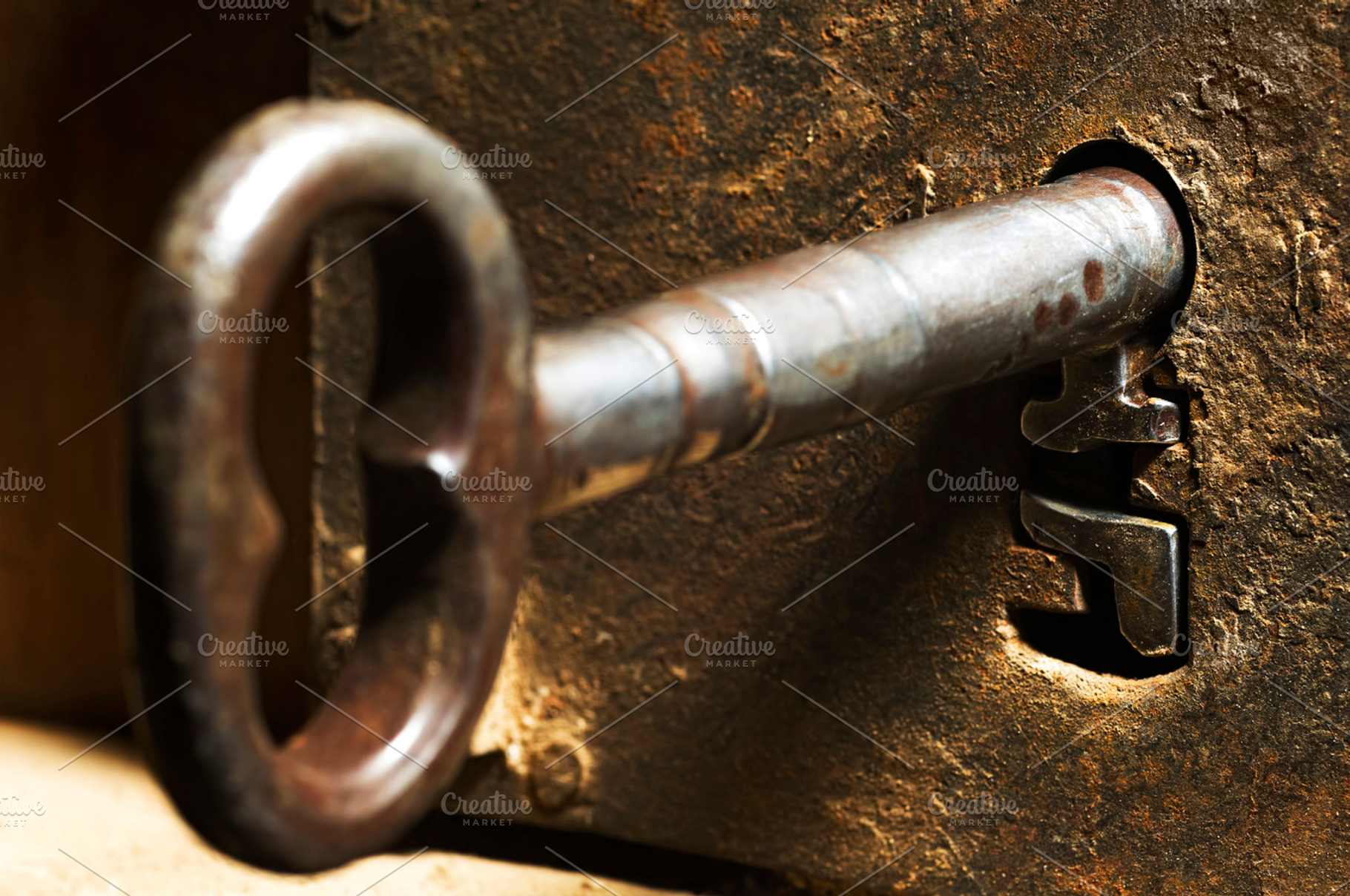 keyhole old with antique key, a Photo by Genaro Diaz photographs