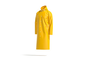 Yellow Waterproof Rain Coat 3D Model