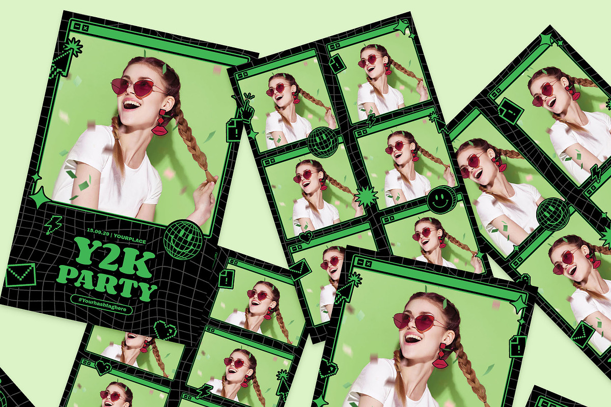 Y2K Photo Booth Layouts, a Card Template by BrandPacks (Photo 3 of 4)