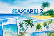 Seascapes 2. Watercolor set., an Illustration by AlexGreenArt (Thumbnail 1 of 9)