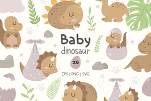 Little Dinosaur - Cute Baby Clipart