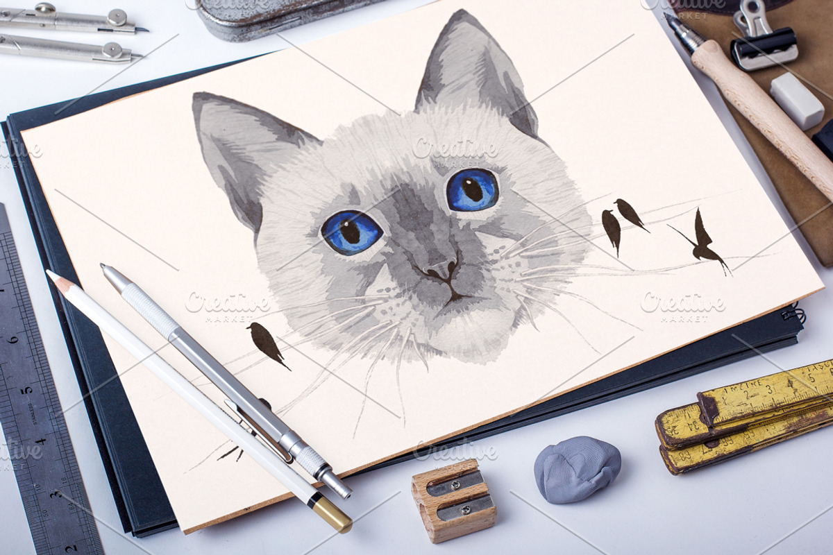 Set of 6 vector watercolor animals, an Animal Illustration by kizi (Photo 2 of 5)
