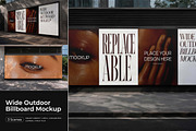 Wide Outdoor Billboard Mockup, an Advertising Mockup by Pitchlook.Studio (Thumbnail 1 of 4)