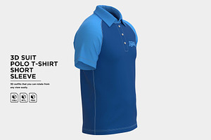 3D Suit Polo T-Shirt Short Sleeve