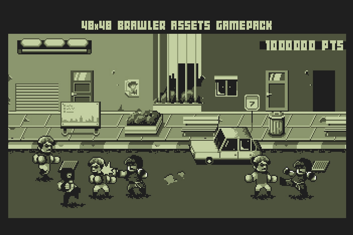48X48 GAMEBOY BRAWLER GAME PACK, a Graphic by Fassous game assets (Photo 1 of 2)
