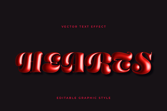 Red Glossy Bubble Text Effect preview 3