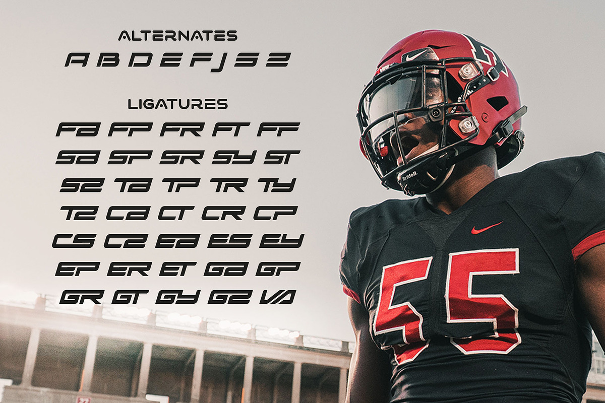 Siegra - Sporty Tech Font, a Font by Arterfak Project (Photo 12 of 12)