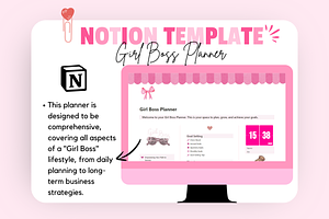 Girl Boss Planner Notion Template