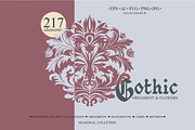 Gothic Ornament and Flowers, a Pattern Graphic by Collection by VY (Thumbnail 1 of 11)