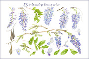 Wisteria - Design Pack, an Illustration by watercolorwild.graphics (Thumbnail 4 of 7)