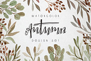 Watercolor autumn leaves and plants, a Decorative Illustration by mikka_kika (Thumbnail 1 of 6)