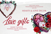 Watercolor Valentine Day Collection, a Food Illustration by S_ARTLOVE (Thumbnail 4 of 10)