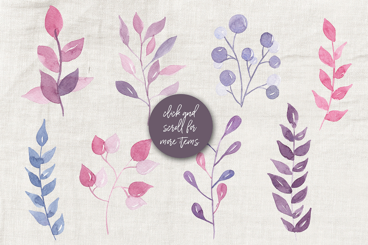Floral Watercolor Graphics Set, a Texture Illustration by Honey & Jazz Co. (Photo 10 of 14)