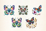 Peacock Butterfly Clipart, an Illustration by DreamArtGraphic (Thumbnail 4 of 5)