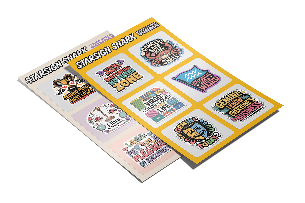The Zodiac Personality Sticker Set, an Illustration by Jakayla Digital Co (Photo 3 of 4)