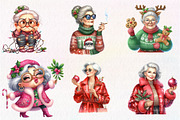 Funny Old Lady Christmas Sublimation, an Illustration by CreationArt (Thumbnail 4 of 6)