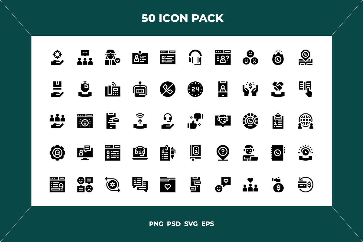Customer service icons, an Outline Icon by Wencory (Photo 1 of 2)