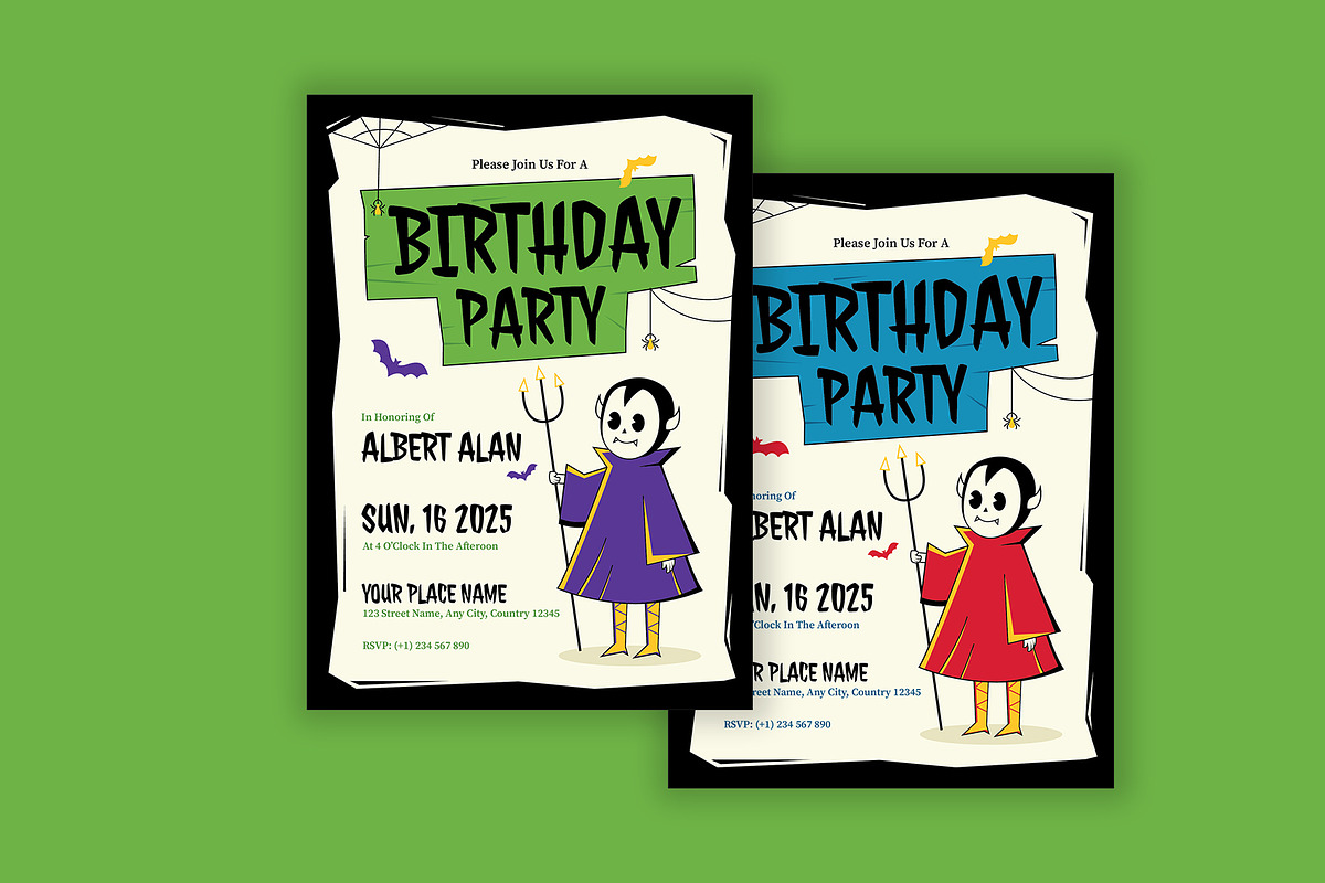 Spooky Birthday Party Invitation, an Invitation Template by Neermana (Photo 2 of 4)