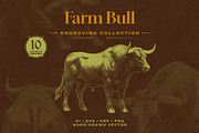 Farm Bull Engraving Vintage, an Object Graphic by Kaizla03 (Thumbnail 1 of 5)