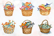 Summer Fish Basket Sublimation Clipa, an Illustration by RobertsArt (Thumbnail 4 of 4)