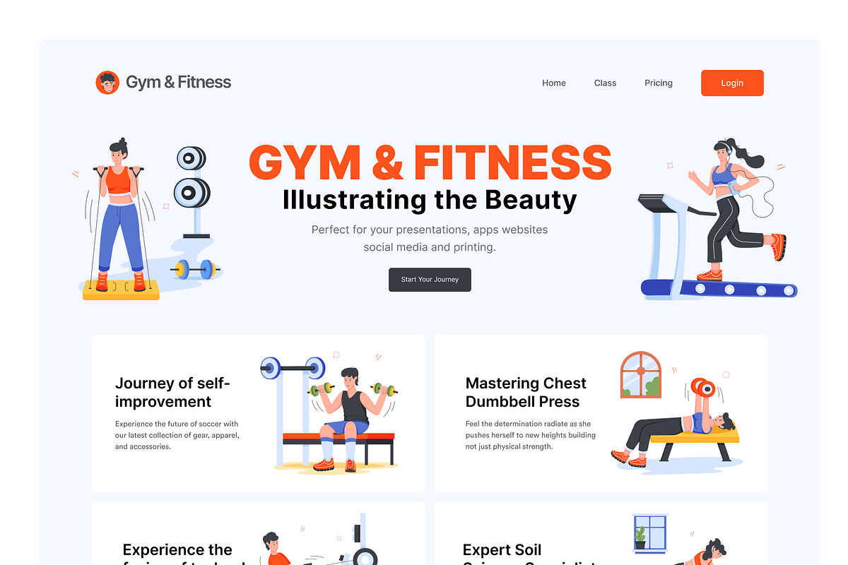 Gym and Fitness Mini Illustrations, a Person Illustration by Vectors Market (Photo 4 of 11)