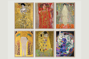 Set Of 6 Gustav Klimt Paintings