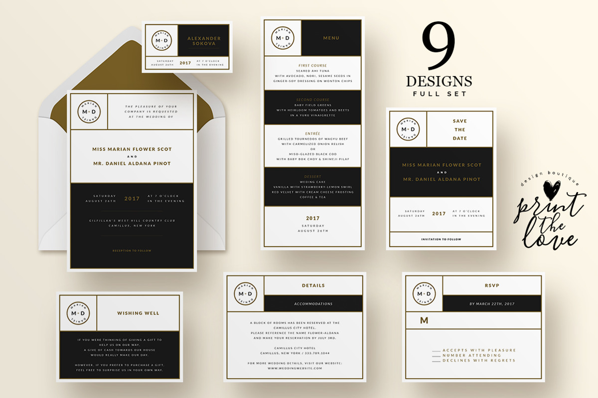 Wedding Invitation Suite - Marian, an Invitation Template by Print The Love Boutique (Photo 1 of 3)
