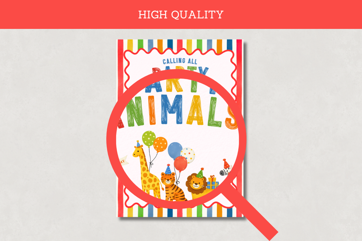 Party Animals First Birthday Invite, an Invitation Template by Melii Designs (Photo 5 of 6)