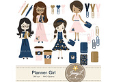 Planner Girl Digital papers &Clipart, a Pattern Graphic by JennyL Designs (Thumbnail 2 of 5)