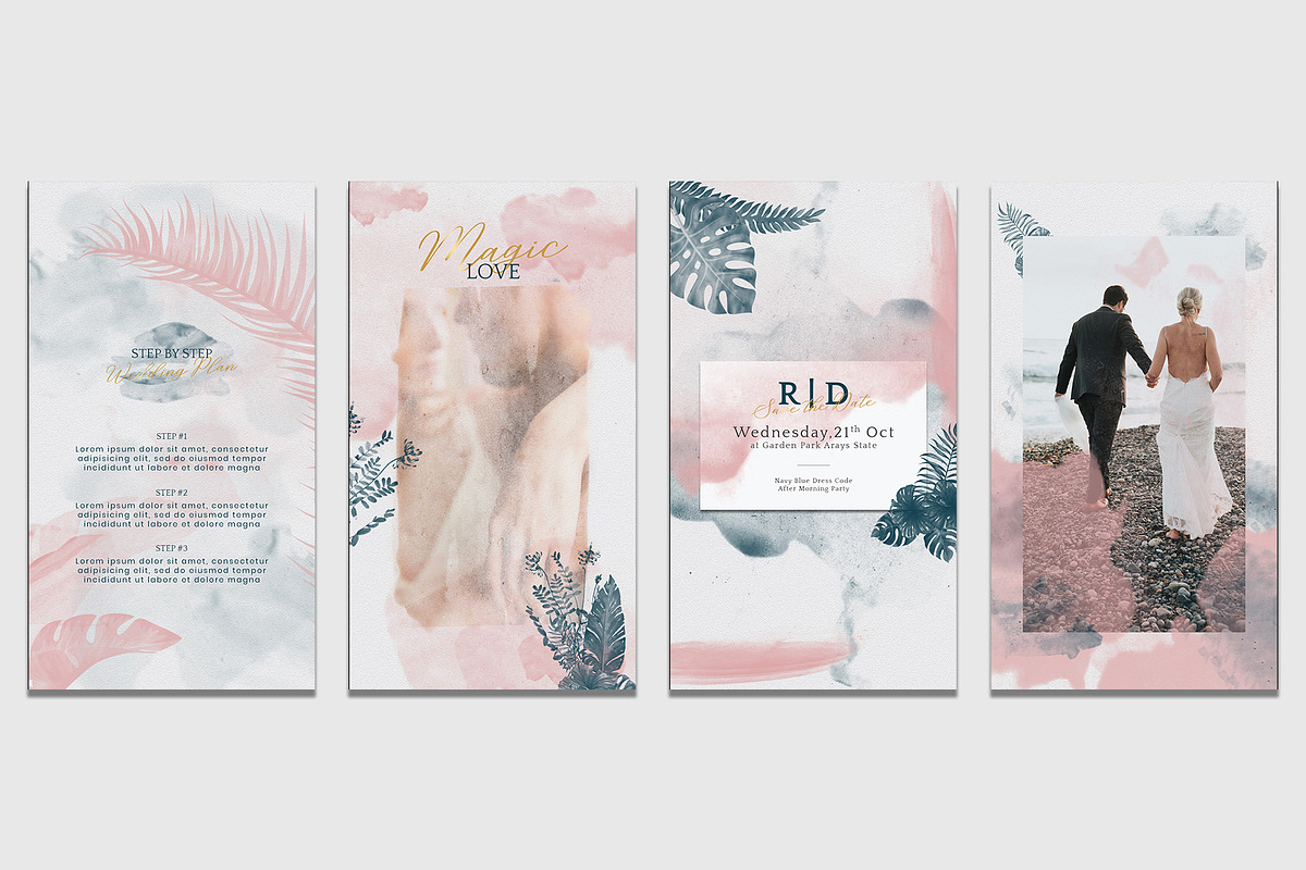 Aesthetic Watercolor Wedding IG, a Social Media Template by Azruca (Photo 3 of 9)