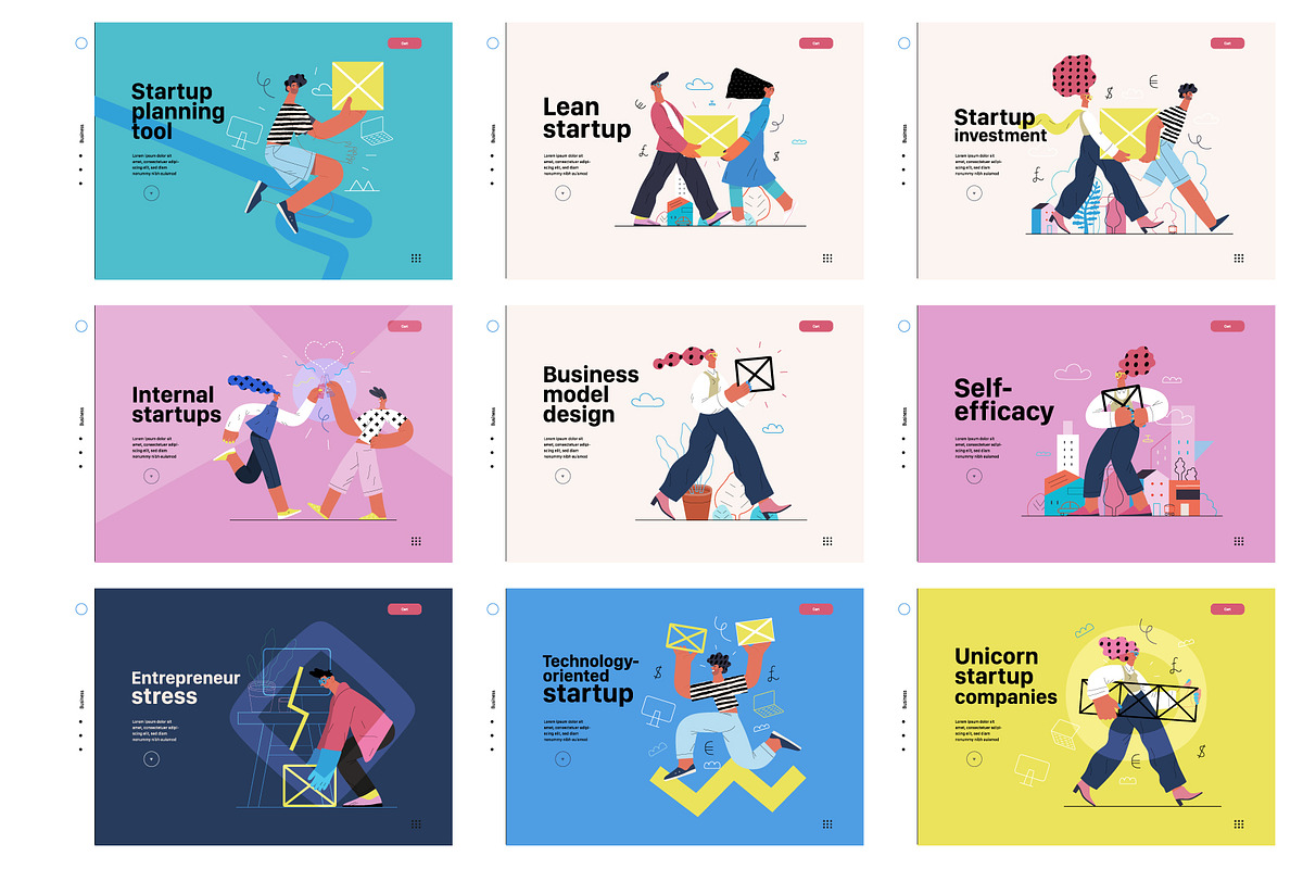 Startups flat vector illustrations, a Templates & Theme by Grivina's shop (Photo 37 of 45)