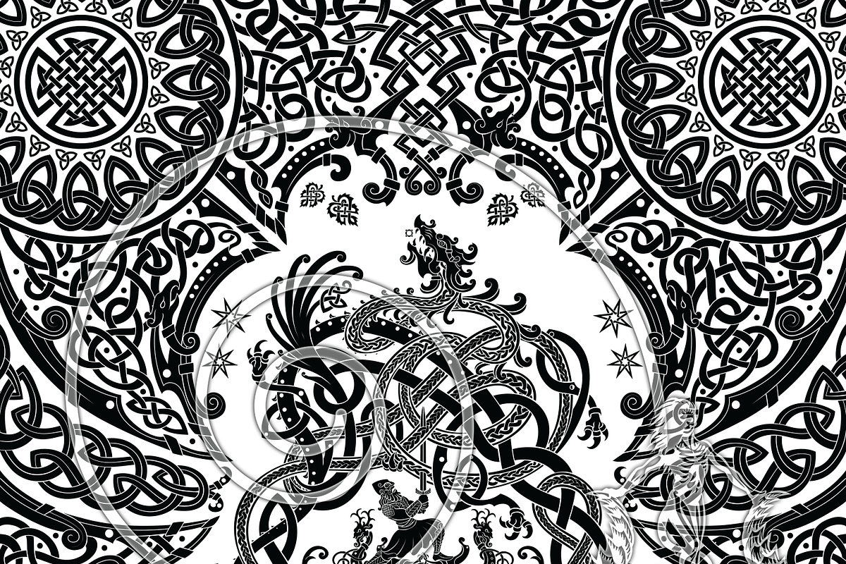 Viking Dragon, Fafnir Knotwork Art, a Decorative Illustration by Abysm Internal (Photo 4 of 4)
