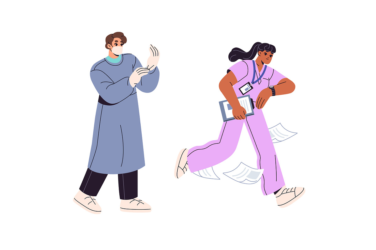 Doctors and nurses, health set, a Person Illustration by PaperTrident (Photo 2 of 5)