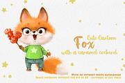 Cute fox holds a caramel cockerel, an Animal Illustration by Azuzlikus (Thumbnail 1 of 3)