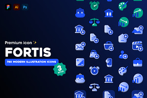 FORTIS - Bold Colorfull Icon Pack, a Solid Icon by BROCZ Store