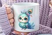 Cute Adorable Peacock Clipart, an Illustration by Rose Art (Thumbnail 4 of 7)