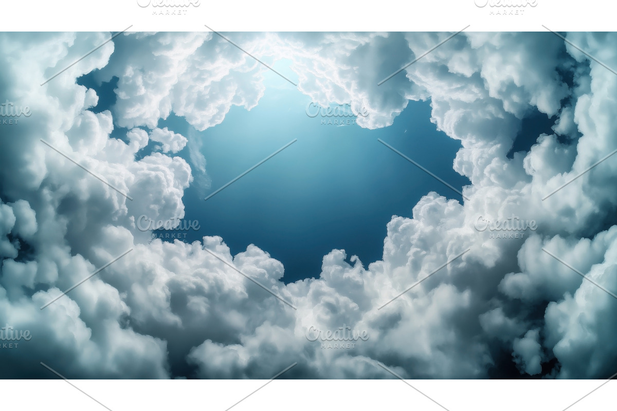 Dramatic sky with large cumulus, an Illustration by Sergey Kotenev