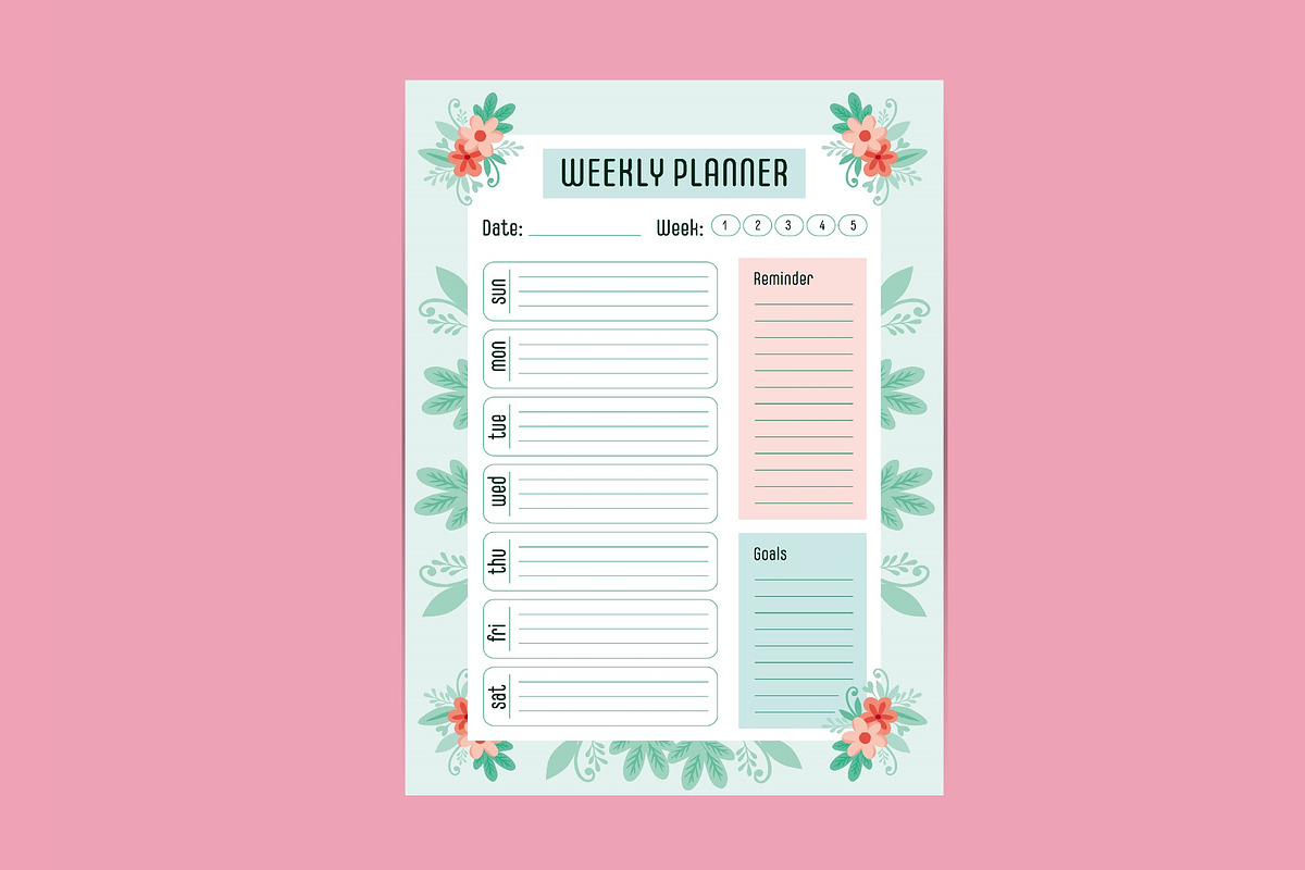 Daily & Weekly Planner Organizer, a Templates & Theme by studiogstock (Photo 2 of 3)