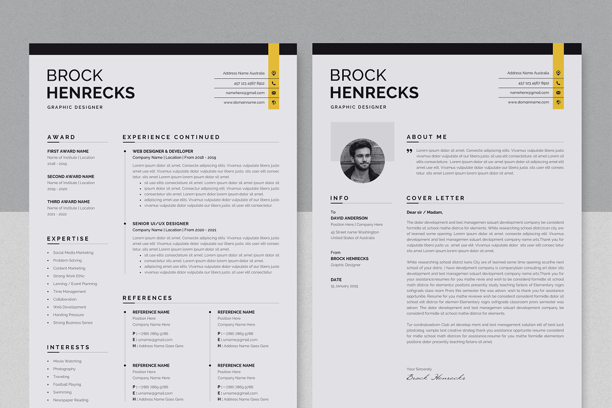 Professional Resume/CV Template, a Resume Template by Proper_media (Photo 2 of 6)