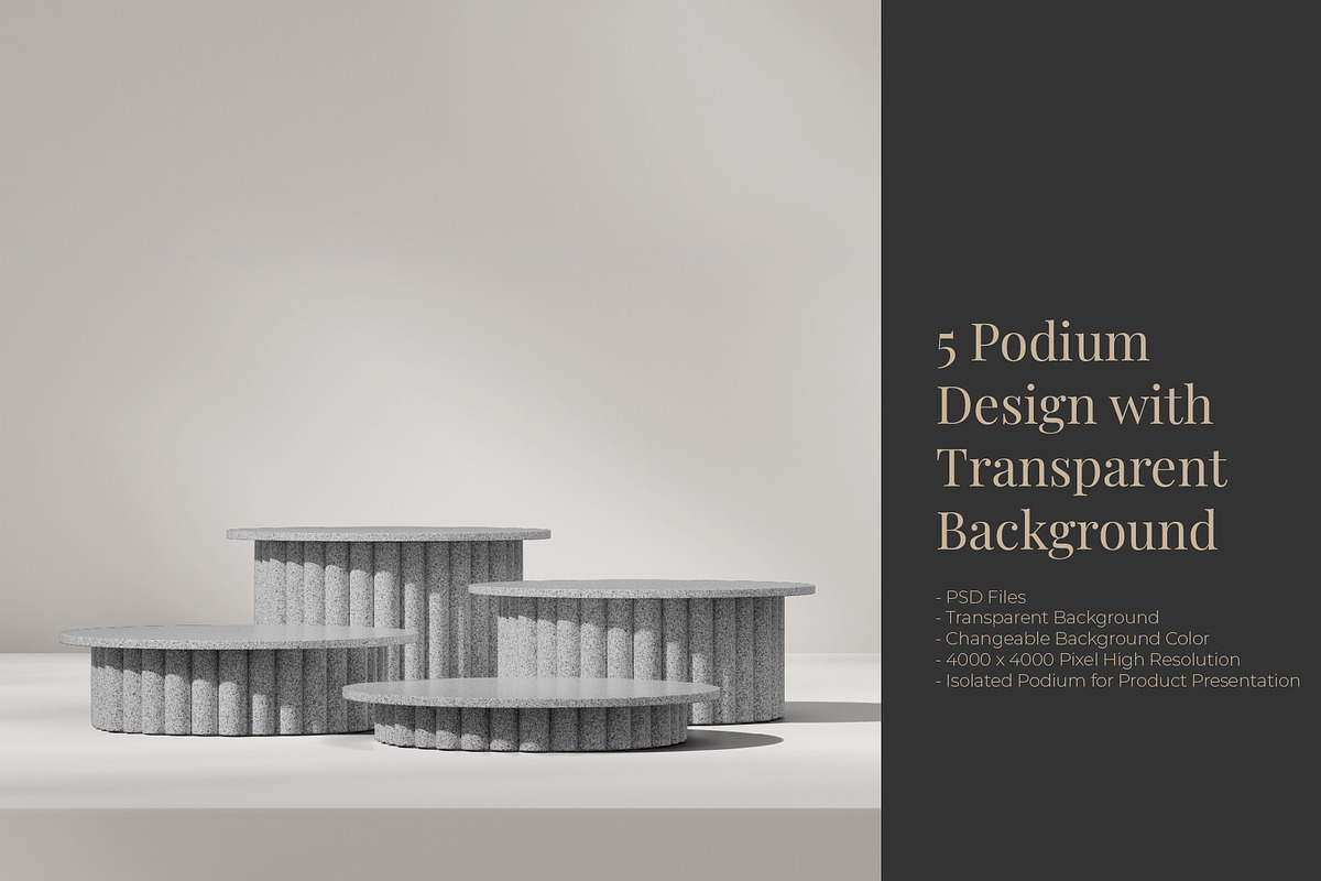 5 Podium with Transparent Background, a Background Graphic by faustudio (Photo 1 of 7)