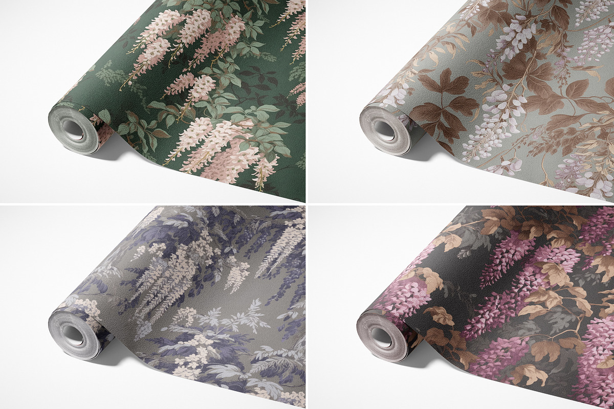 Wisteria Floral Set of 9 Patterns, a Pattern Graphic by Ninterints (Photo 11 of 13)