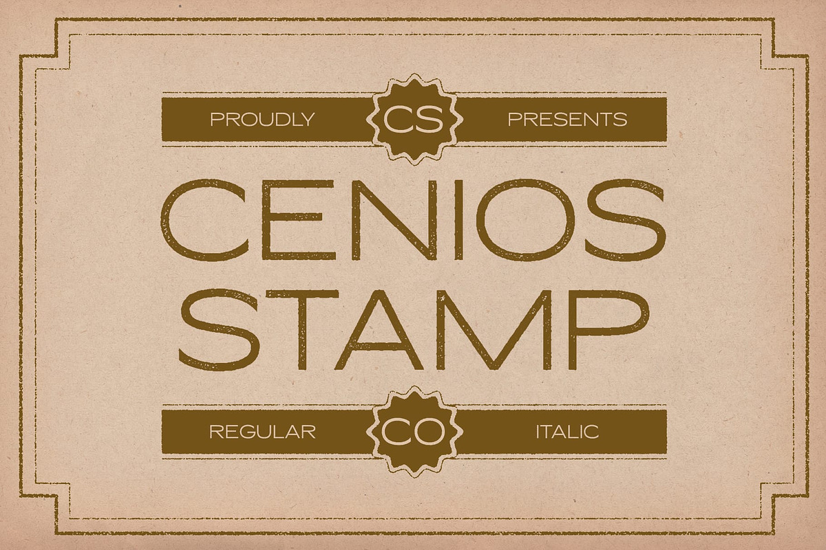 Cenios Stamp, a Sans Serif Font by Craft Supply Co. (Photo 1 of 8)